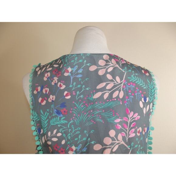 Jessica Simpson Summer DRESS - Size 6 - Gray Floral Lined Sleeveless Pockets - Picture 5 of 8